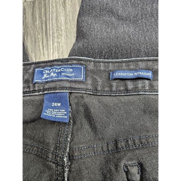 Charter Club Plus Size 24W Lexington Straight Black Grey Denim Jeans - Picture 4 of 11